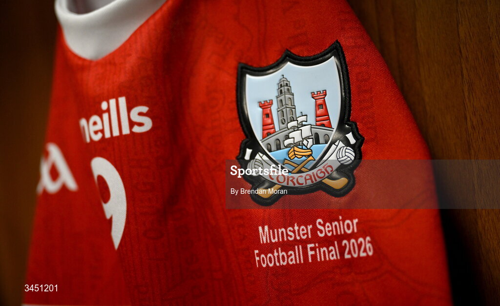 10 May 2026; The jersey of captain Ian Maguire in the Cork dressingroom before the Munster GAA Football Senior Championship final match between Kerry and Cork at Fitzgerald Stadium in Killarney, Kerry. Photo by Brendan Moran/Sportsfile