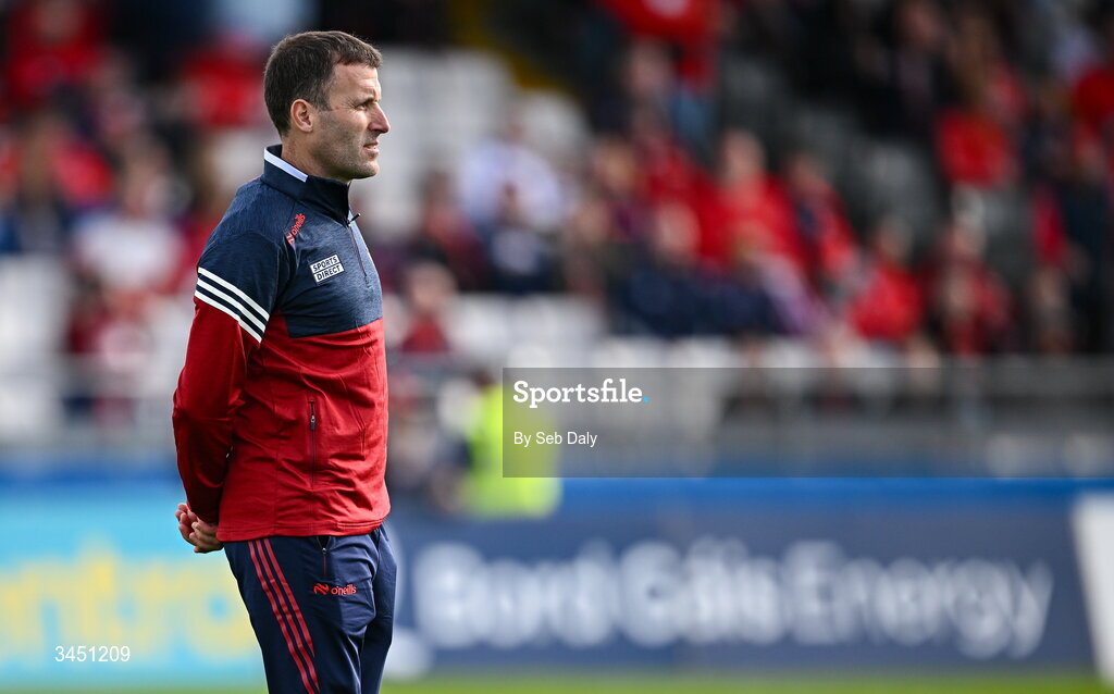 9 May 2026; Cork manager Ben O'Connor before the Munster GAA Senior Hurling Championship Round 3 match between Waterford and Cork at Azzurri Walsh Park in Waterford. Photo by Seb Daly/Sportsfile