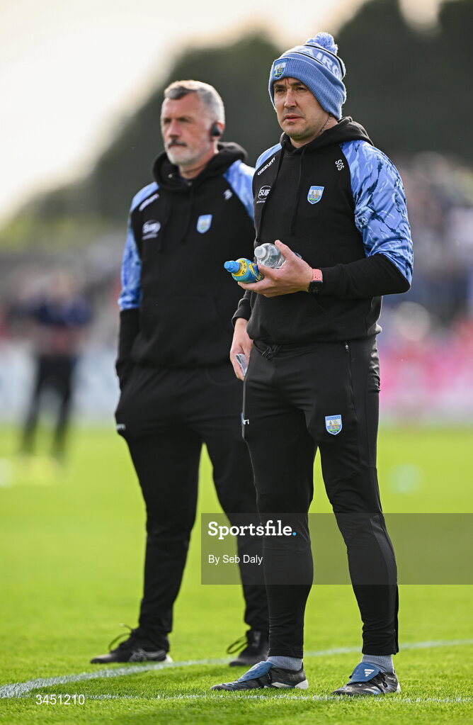9 May 2026; Waterford selector Shane O'Sullivan, right, and manager Peter Queally before the Munster GAA Senior Hurling Championship Round 3 match between Waterford and Cork at Azzurri Walsh Park in Waterford. Photo by Seb Daly/Sportsfile