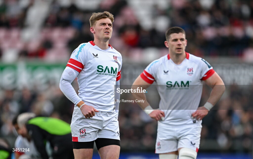 8 May 2026; Jake Flannery of Ulster during the United Rugby Championship match between Ulster and DHL Stormers at Affidea Stadium in Belfast. Photo by Ramsey Cardy/Sportsfile