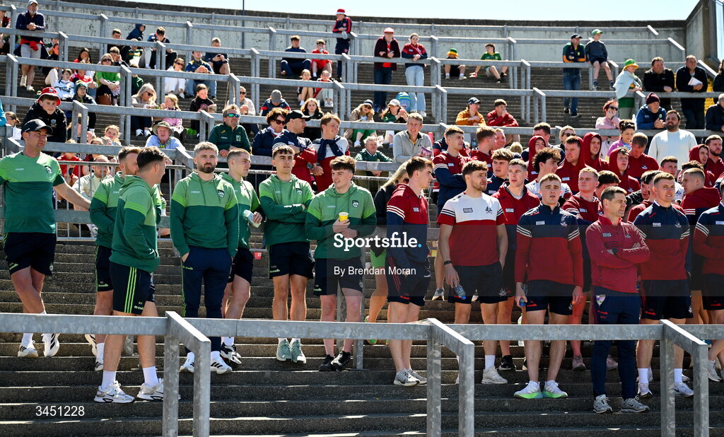 10 May 2026; Members of the Kerry and Cork squads watch the preceeding TG4 Munster Ladies Football game between Kerry and Cork, from the terrace, before the Munster GAA Football Senior Championship final match between Kerry and Cork at Fitzgerald Stadium in Killarney, Kerry. Photo by Brendan Moran/Sportsfile