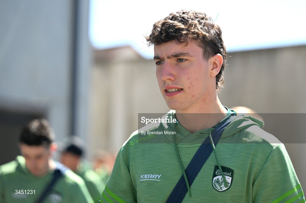 10 May 2026; Tomás Kennedy of Kerry arrives before the Munster GAA Football Senior Championship final match between Kerry and Cork at Fitzgerald Stadium in Killarney, Kerry. Photo by Brendan Moran/Sportsfile