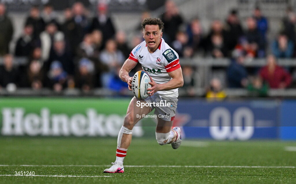 8 May 2026; Michael Lowry of Ulster during the United Rugby Championship match between Ulster and DHL Stormers at Affidea Stadium in Belfast. Photo by Ramsey Cardy/Sportsfile