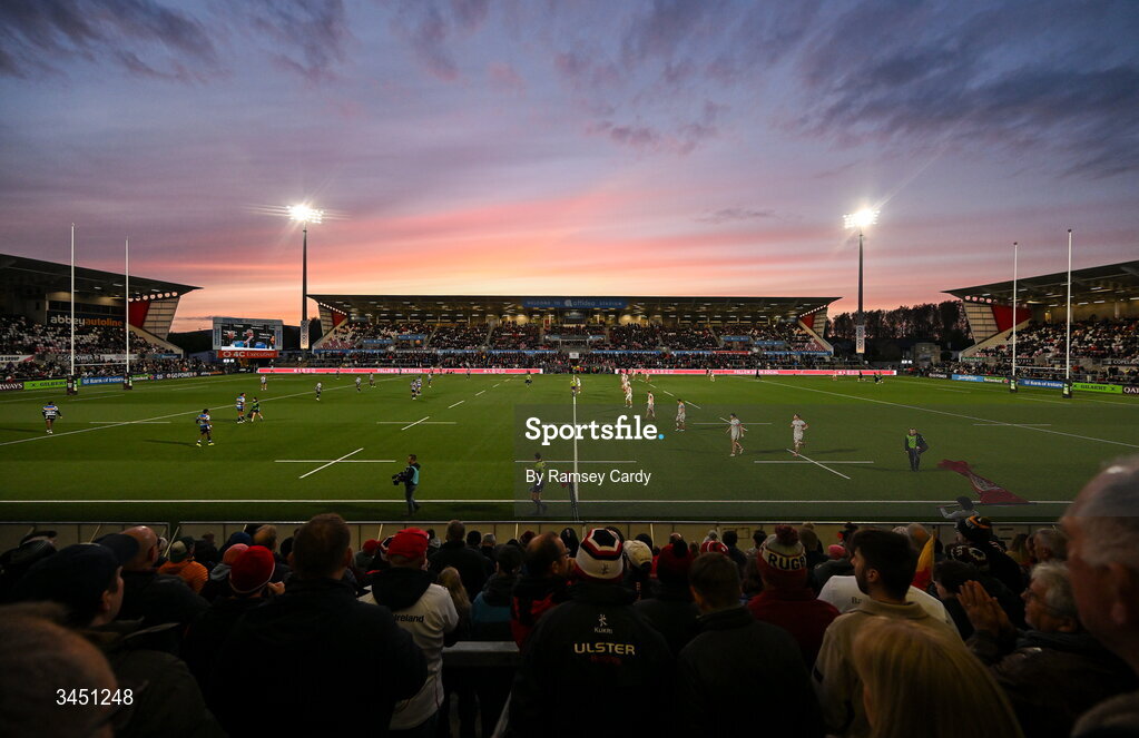 8 May 2026; A general view during the United Rugby Championship match between Ulster and DHL Stormers at Affidea Stadium in Belfast. Photo by Ramsey Cardy/Sportsfile
