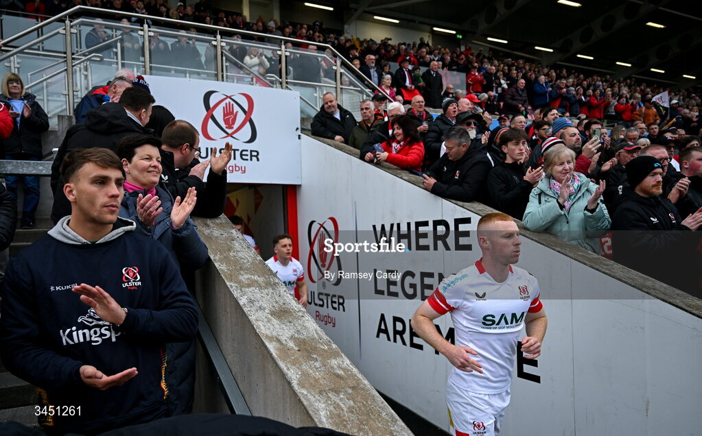 8 May 2026; Nathan Doak of Ulster before the United Rugby Championship match between Ulster and DHL Stormers at Affidea Stadium in Belfast. Photo by Ramsey Cardy/Sportsfile