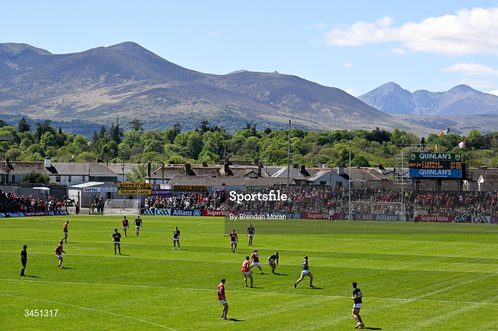 10 May 2026; A general view of the action during the Munster GAA Football Senior Championship final match between Kerry and Cork at Fitzgerald Stadium in Killarney, Kerry. Photo by Brendan Moran/Sportsfile