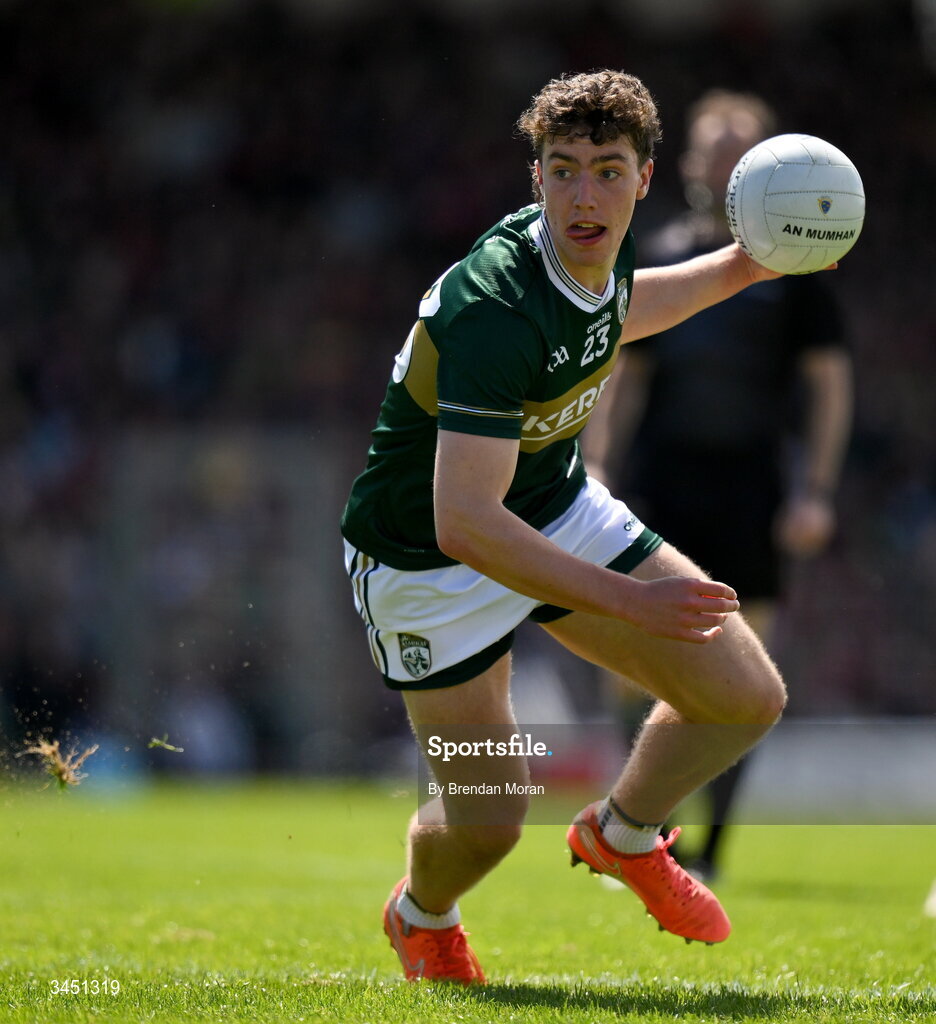 10 May 2026; Tomás Kennedy of Kerry during the Munster GAA Football Senior Championship final match between Kerry and Cork at Fitzgerald Stadium in Killarney, Kerry. Photo by Brendan Moran/Sportsfile