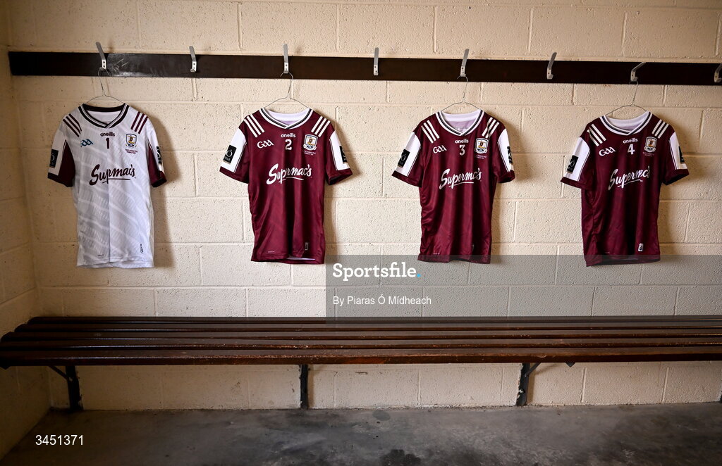 10 May 2026; Galway jerseys in their dressing room before the Connacht GAA Football Senior Championship final match between Roscommon and Galway at King & Moffatt Dr Hyde Park in Roscommon. Photo by Piaras Ó Mídheach/Sportsfile