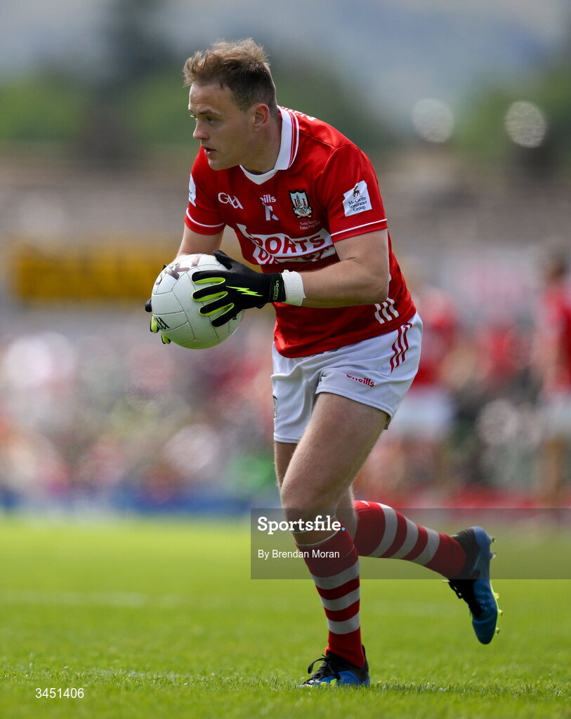 10 May 2026; Steven Sherlock of Cork during the Munster GAA Football Senior Championship final match between Kerry and Cork at Fitzgerald Stadium in Killarney, Kerry. Photo by Brendan Moran/Sportsfile