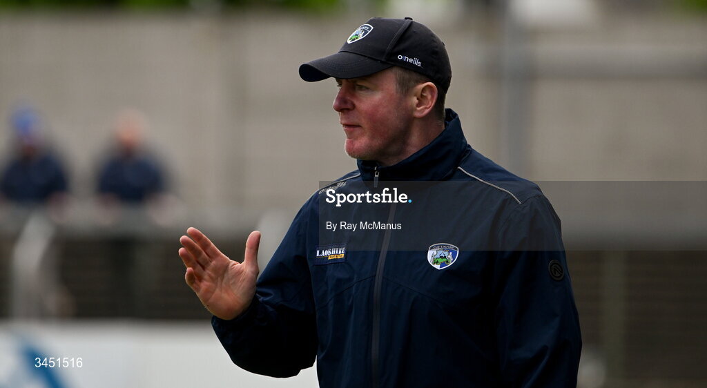 10 May 2026; Laois manager Justin McNulty during the Táilteann Cup round 1 match between Laois and Wicklow at Laois Hire O'Moore Park in Portlaoise, Laois. Photo by Ray McManus/Sportsfile