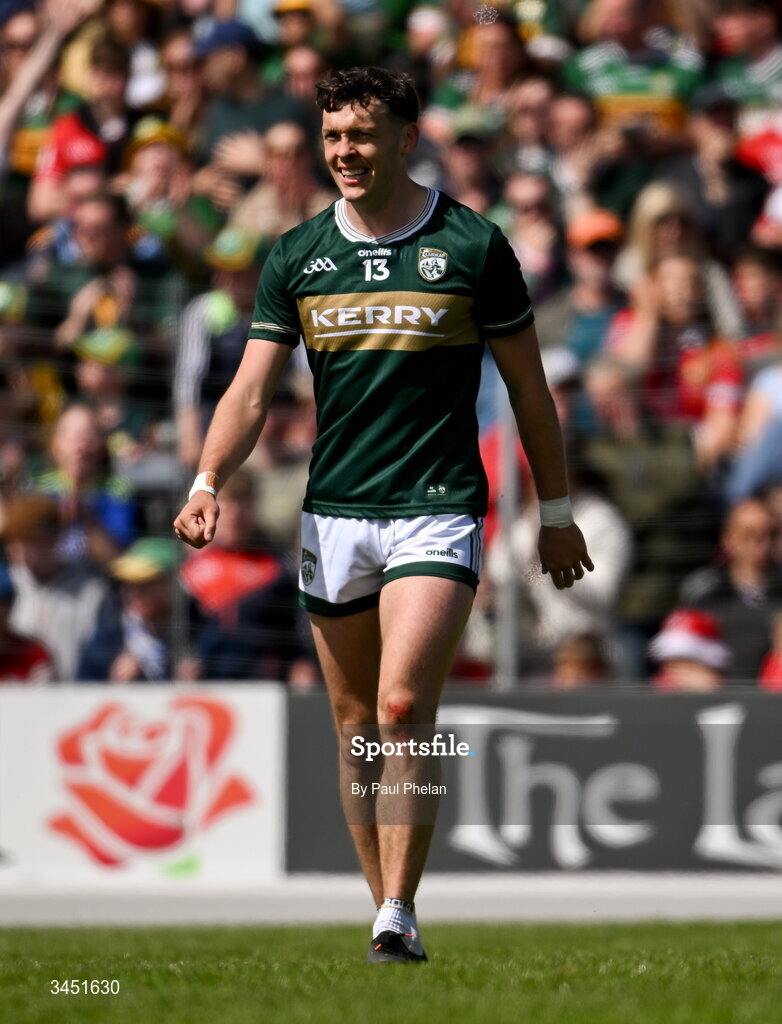 10 May 2026; David Clifford of Kerry during the Munster GAA Football Senior Championship final match between Kerry and Cork at Fitzgerald Stadium in Killarney, Kerry. Photo by Paul Phelan/Sportsfile