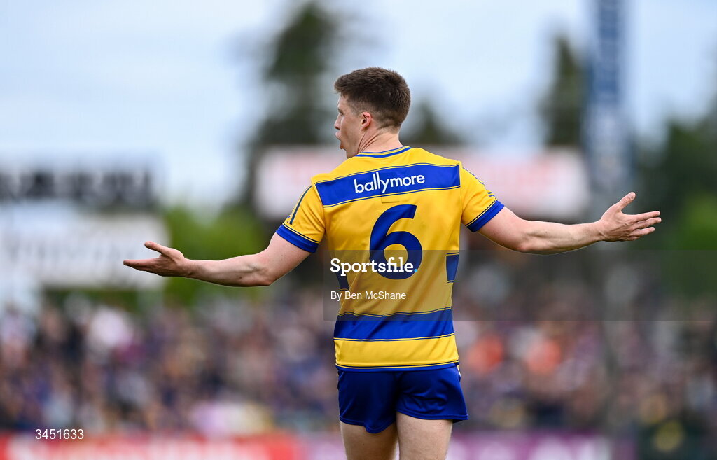 10 May 2026; Ronan Daly of Roscommon reacts after a kick at a point was waved wide during the Connacht GAA Football Senior Championship final match between Roscommon and Galway at King & Moffatt Dr Hyde Park in Roscommon. Photo by Ben McShane/Sportsfile