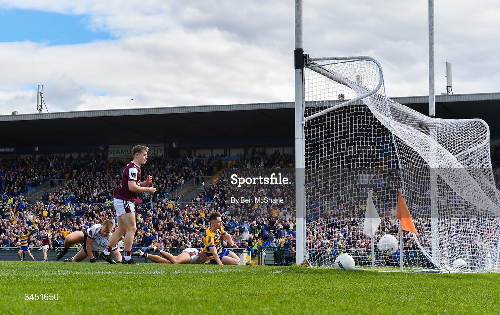 10 May 2026; Darragh Heneghan of Roscommon after scoring their side's second goal during the Connacht GAA Football Senior Championship final match between Roscommon and Galway at King & Moffatt Dr Hyde Park in Roscommon. Photo by Ben McShane/Sportsfile