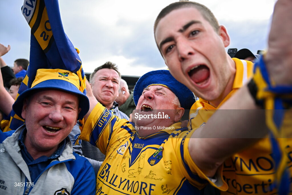 10 May 2026; Supporters celebrate after the Connacht GAA Football Senior Championship final match between Roscommon and Galway at King & Moffatt Dr Hyde Park in Roscommon. Photo by Piaras Ó Mídheach/Sportsfile
