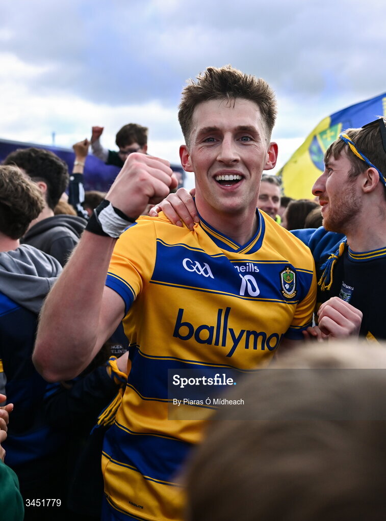 10 May 2026; Dylan Ruane of Roscommon celebrates after his side's victory in the Connacht GAA Football Senior Championship final match between Roscommon and Galway at King & Moffatt Dr Hyde Park in Roscommon. Photo by Piaras Ó Mídheach/Sportsfile