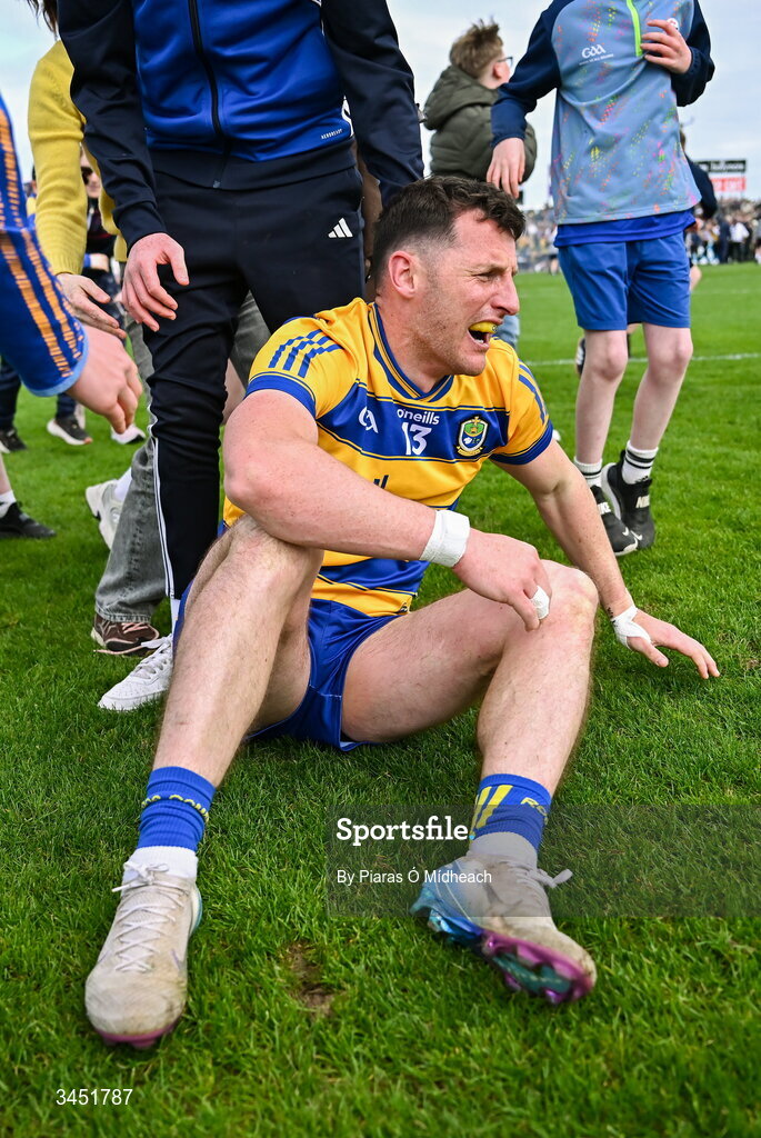 10 May 2026; Roscommon captain Diarmuid Murtagh celebrates after his side's victory in the Connacht GAA Football Senior Championship final match between Roscommon and Galway at King & Moffatt Dr Hyde Park in Roscommon. Photo by Piaras Ó Mídheach/Sportsfile