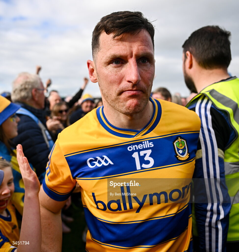 10 May 2026; Roscommon captain Diarmuid Murtagh makes his way to the podium after the Connacht GAA Football Senior Championship final match between Roscommon and Galway at King & Moffatt Dr Hyde Park in Roscommon. Photo by Ben McShane/Sportsfile