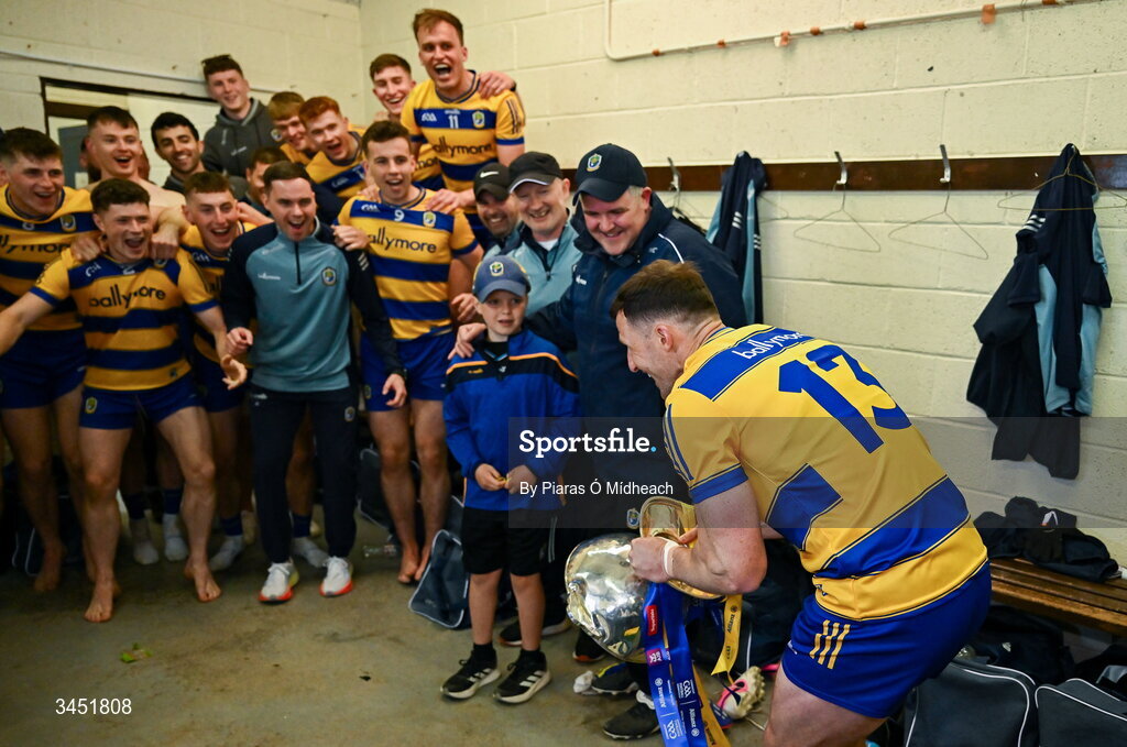 10 May 2026; Roscommon captain Diarmuid Murtagh brings the Nestor Cup to the winning dressing room after victory in the Connacht GAA Football Senior Championship final match between Roscommon and Galway at King & Moffatt Dr Hyde Park in Roscommon. Photo by Piaras Ó Mídheach/Sportsfile
