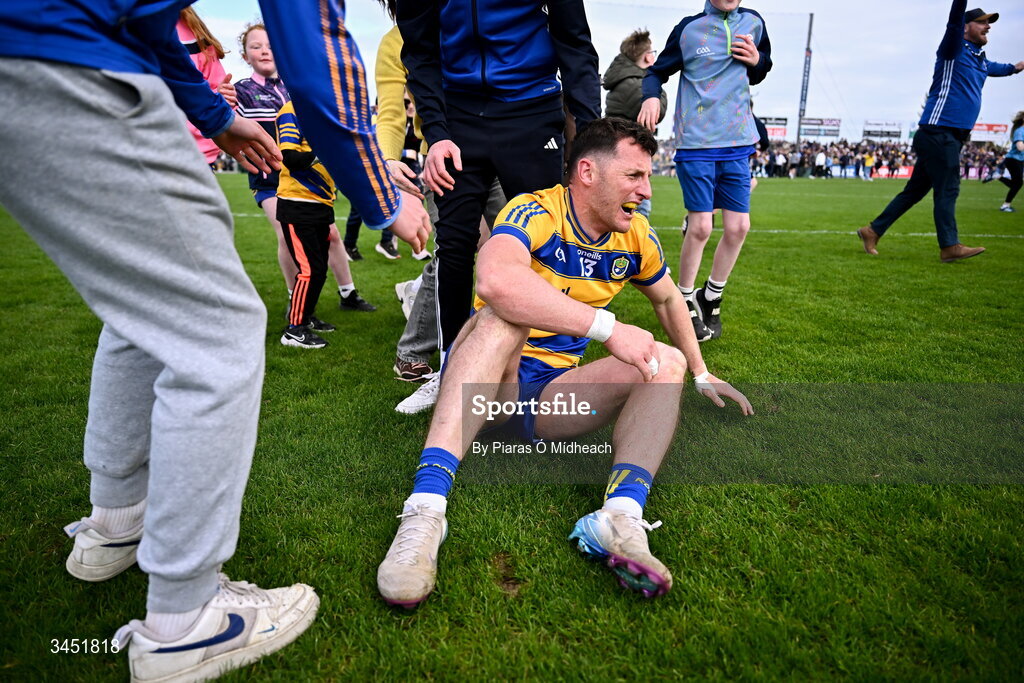 10 May 2026; Roscommon captain Diarmuid Murtagh reacts at the final whistle after victory in the Connacht GAA Football Senior Championship final match between Roscommon and Galway at King & Moffatt Dr Hyde Park in Roscommon. Photo by Piaras Ó Mídheach/Sportsfile