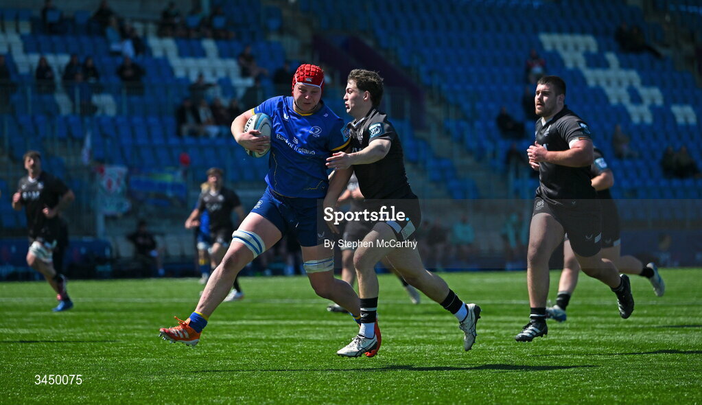 9 May 2026; Mahon Ronan of Leinster on his way to scoring his side's sixth try during the IRFU Interprovincial A Championship match between Leinster A and Ulster A at Energia Park in Dublin. Photo by Stephen McCarthy/Sportsfile
