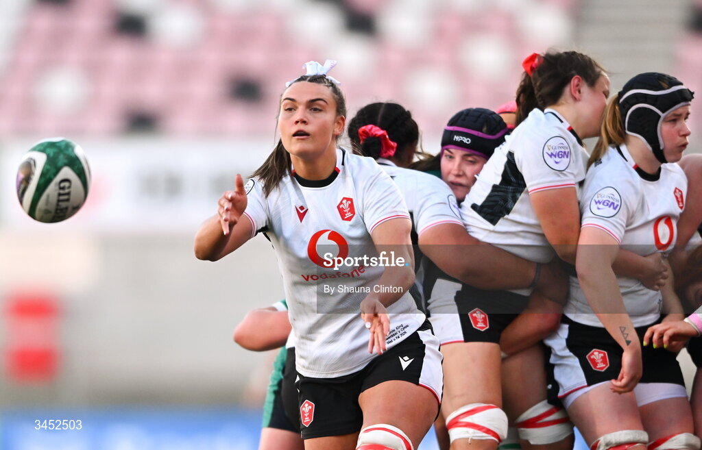 9 May 2026; Bryonie King of Wales during the Women's 6 Nations Rugby Championship match between Ireland and Wales at Affidea Stadium in Belfast. Photo by Shauna Clinton/Sportsfile
