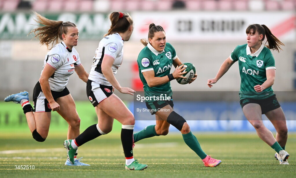 9 May 2026; Béibhinn Parsons of Ireland during the Women's 6 Nations Rugby Championship match between Ireland and Wales at Affidea Stadium in Belfast. Photo by Shauna Clinton/Sportsfile