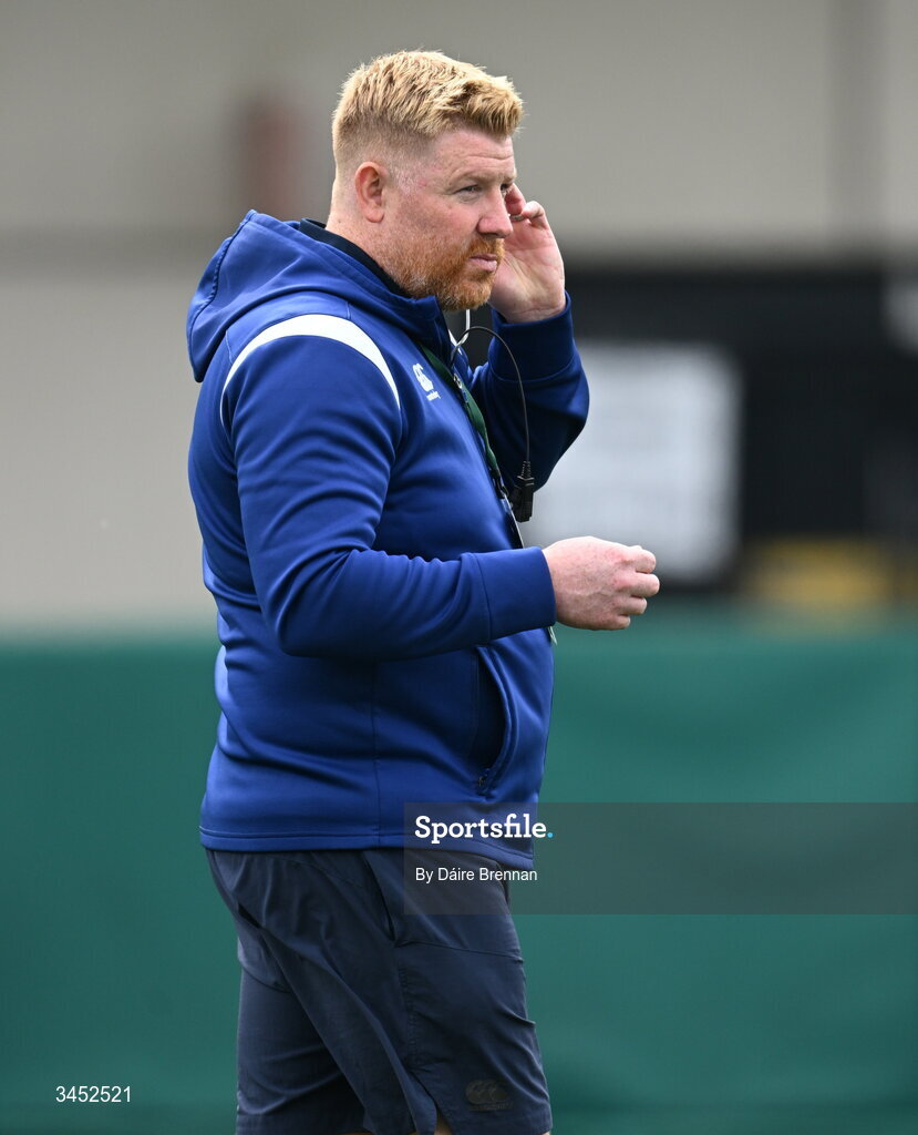 26 April 2026; St Mary's College RFC head coach Mark McHugh ahead of the Energia Men's All-Ireland League Division 1A final match between Clontarf FC and St Mary's College RFC at the Aviva Stadium in Dublin. Photo by Daire Brennan/Sportsfile