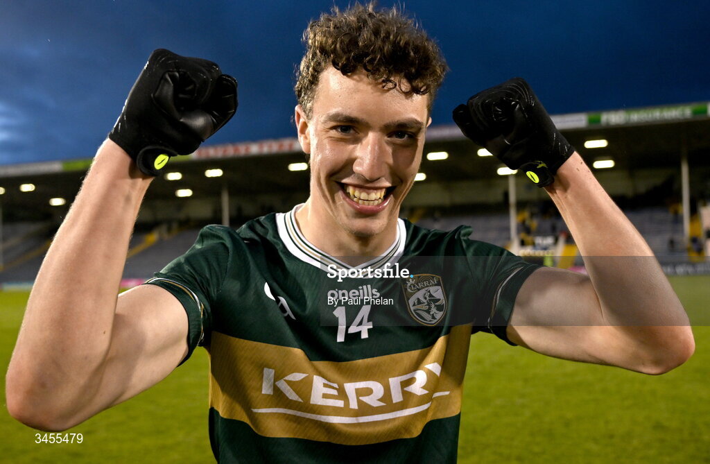 13 May 2026; Tomás Kennedy of Kerry celebrates after the Dalata Hotel Group GAA Football All-Ireland U20 Championship semi-final match between Kerry and Roscommon at FBD Semple Stadium in Thurles, Tipperary. Photo by Paul Phelan/Sportsfile