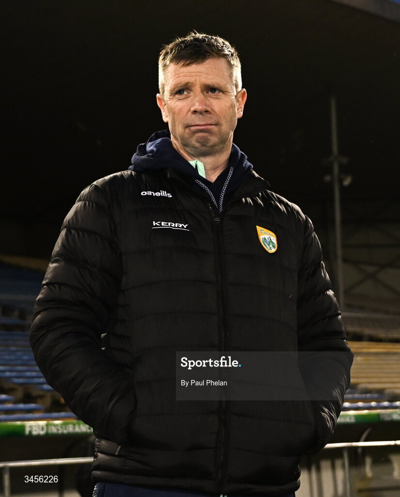 13 May 2026; Kerry manager Tomás Ó Sé in the closing minutes of the Dalata Hotel Group GAA Football All-Ireland U20 Championship semi-final match between Kerry and Roscommon at FBD Semple Stadium in Thurles, Tipperary. Photo by Paul Phelan/Sportsfile