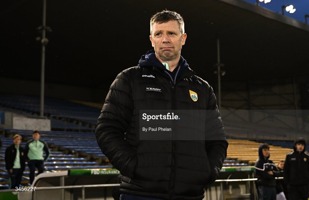 13 May 2026; Kerry manager Tomás Ó Sé in the closing minutes of the Dalata Hotel Group GAA Football All-Ireland U20 Championship semi-final match between Kerry and Roscommon at FBD Semple Stadium in Thurles, Tipperary. Photo by Paul Phelan/Sportsfile