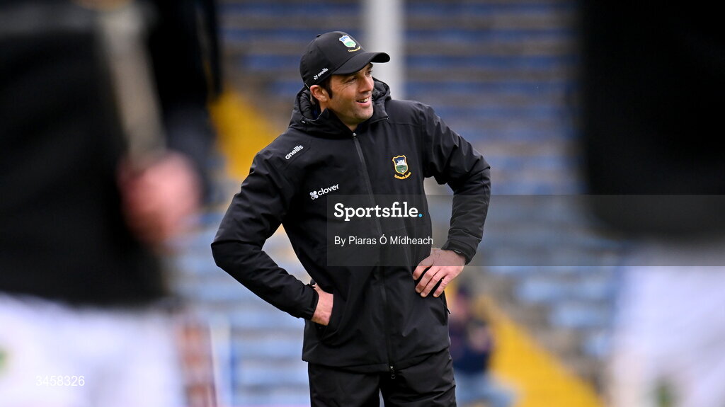 15 May 2026; Tipperary manager James Woodlock before the Electric Ireland Munster GAA Minor Hurling Championship final match between Tipperary and Limerick at FBD Semple Stadium in Thurles, Tipperary. Photo by Piaras Ó Mídheach/Sportsfile