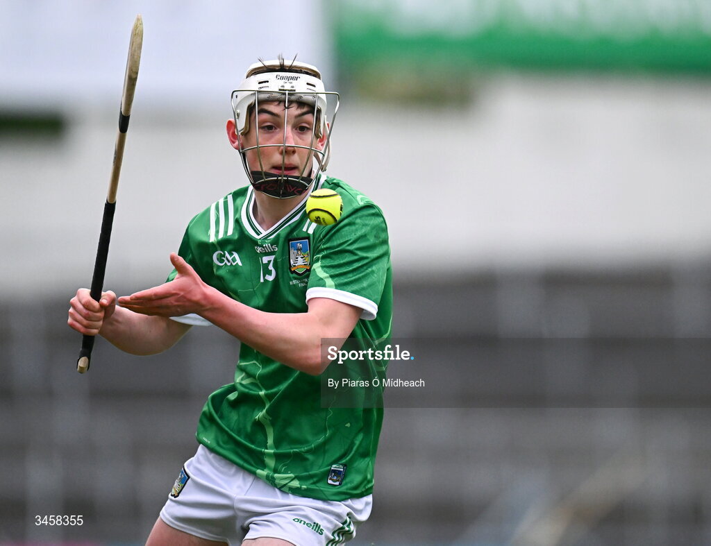 15 May 2026; Eamon O'Sullivan of Limerick during the Electric Ireland Munster GAA Minor Hurling Championship final match between Tipperary and Limerick at FBD Semple Stadium in Thurles, Tipperary. Photo by Piaras Ó Mídheach/Sportsfile