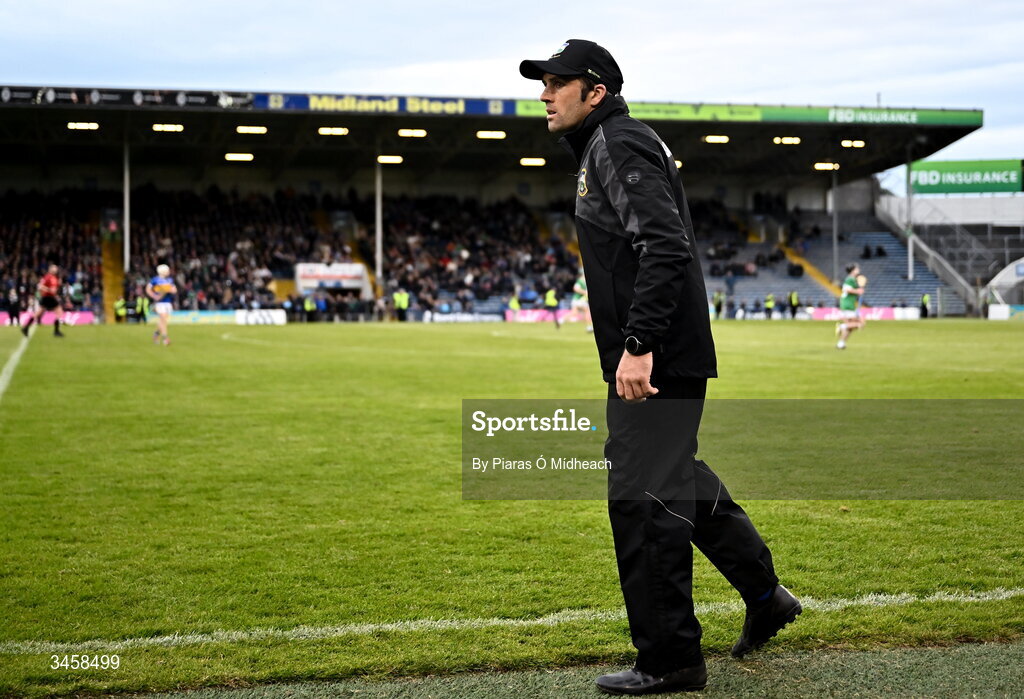15 May 2026; Tipperary manager James Woodlock during the Electric Ireland Munster GAA Minor Hurling Championship final match between Tipperary and Limerick at FBD Semple Stadium in Thurles, Tipperary. Photo by Piaras Ó Mídheach/Sportsfile