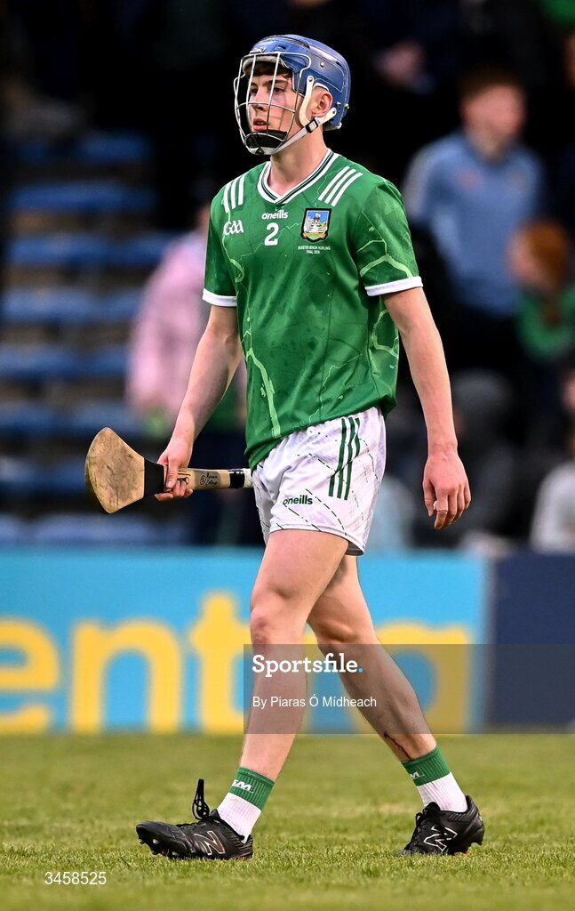 15 May 2026; Rowan Collins of Limerick after his side's defeat in the Electric Ireland Munster GAA Minor Hurling Championship final match between Tipperary and Limerick at FBD Semple Stadium in Thurles, Tipperary. Photo by Piaras Ó Mídheach/Sportsfile