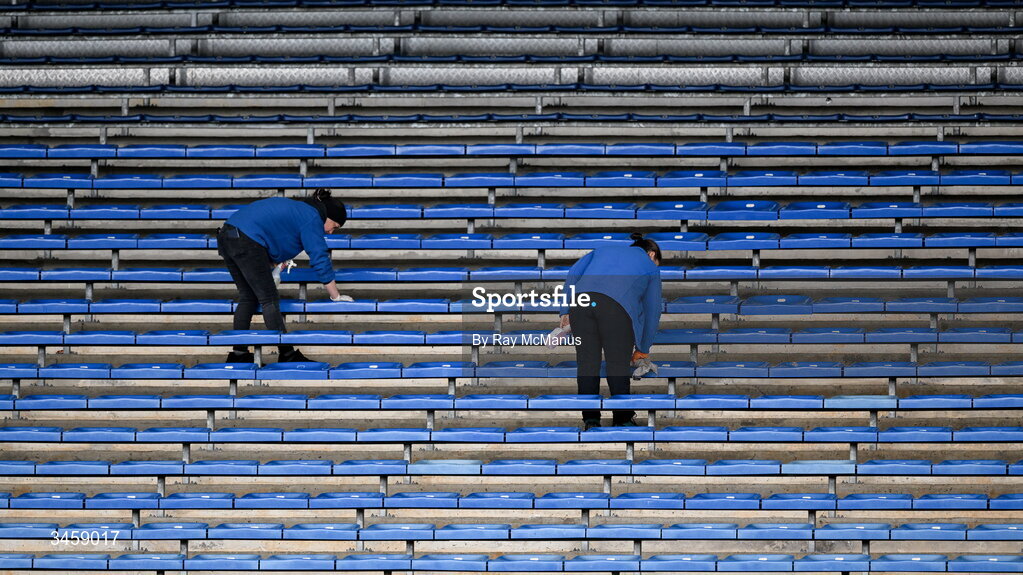 16 May 2026; Event custodians attends to seats in the stand before the Munster GAA Senior Hurling Championship Round 4 match between Tipperary and Clare at FBD Semple Stadium in Thurles, Tipperary. Photo by Ray McManus/Sportsfile
