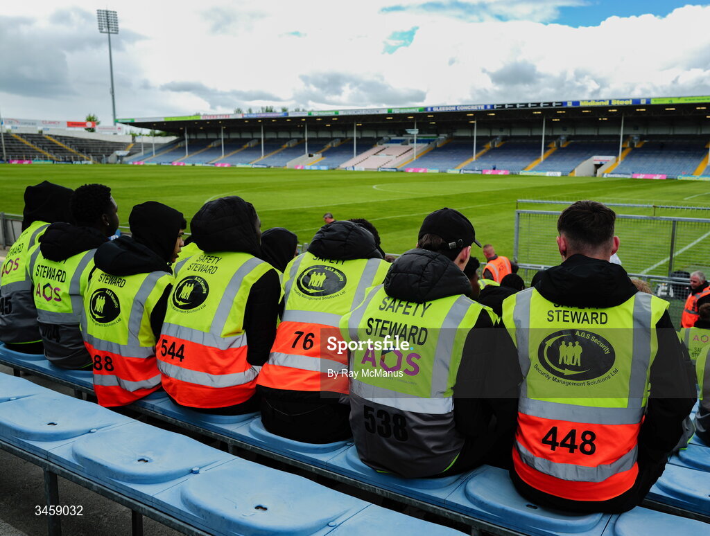 16 May 2026; Safety stewards await instructions before the Munster GAA Senior Hurling Championship Round 4 match between Tipperary and Clare at FBD Semple Stadium in Thurles, Tipperary. Photo by Ray McManus/Sportsfile