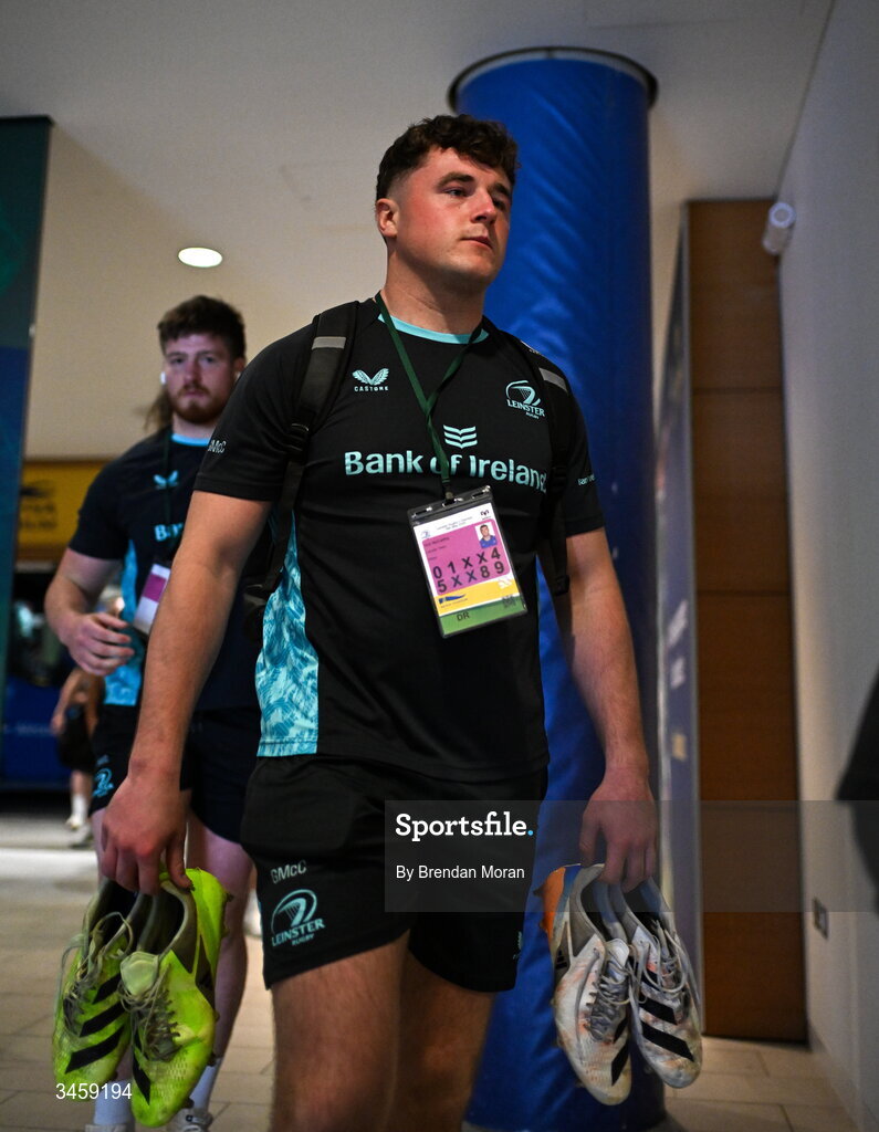 16 May 2026; Gus McCarthy of Leinster arrives before the United Rugby Championship match between Leinster and Ospreys at the Aviva Stadium in Dublin. Photo by Brendan Moran/Sportsfile