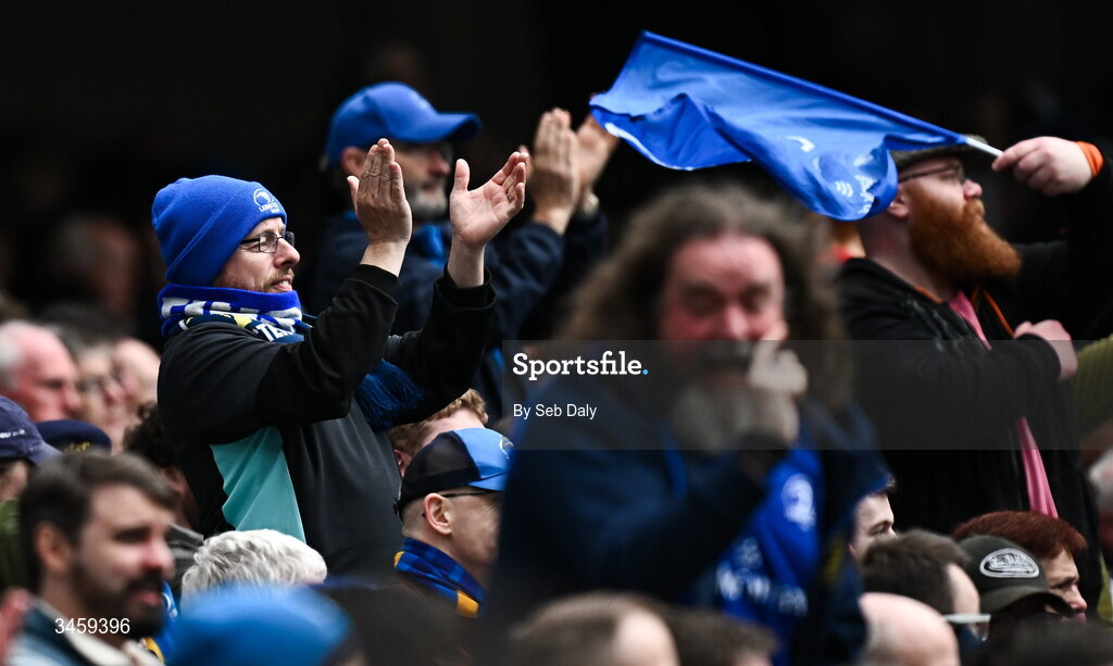 16 May 2026; Leinster supporters during the United Rugby Championship match between Leinster and Ospreys at the Aviva Stadium in Dublin. Photo by Seb Daly/Sportsfile