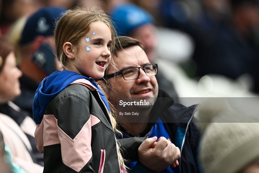 16 May 2026; Leinster supporters during the United Rugby Championship match between Leinster and Ospreys at the Aviva Stadium in Dublin. Photo by Seb Daly/Sportsfile