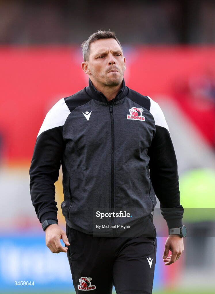 16 May 2026; Lions head coach Ivan van Rooyen before the United Rugby Championship match between Munster and Lions at Thomond Park in Limerick. Photo by Michael P Ryan/Sportsfile