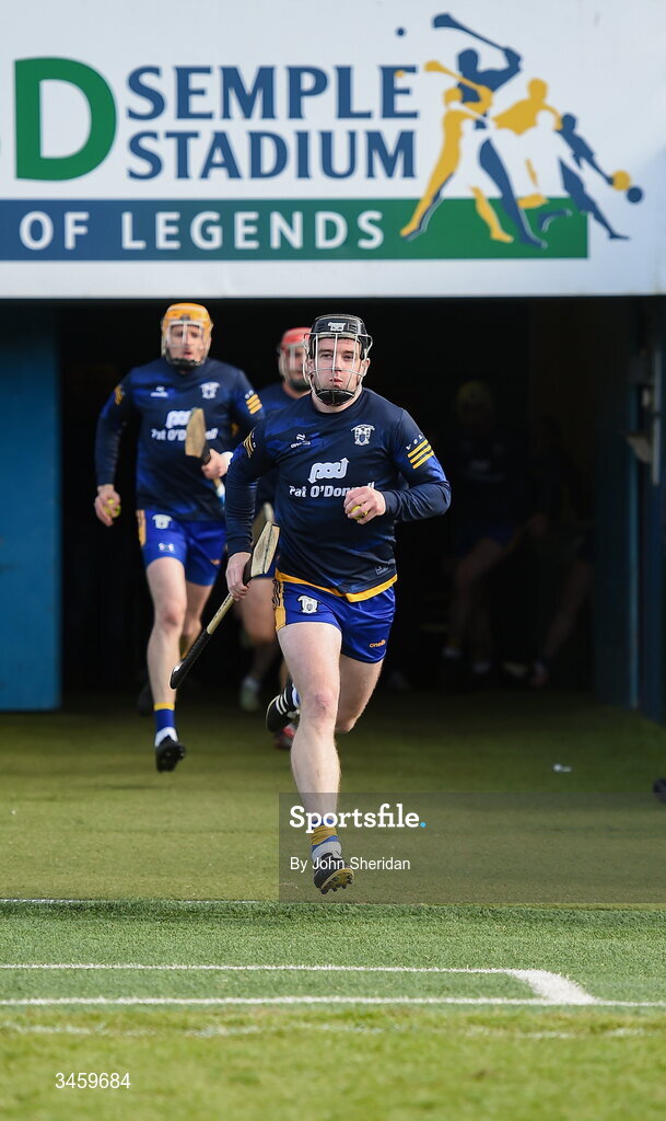16 May 2026;  Tony Kelly of Clare leads his team out to the pitch before the Munster GAA Senior Hurling Championship Round 4 match between Tipperary and Clare at FBD Semple Stadium in Thurles, Tipperary. Photo by John Sheridan/Sportsfile