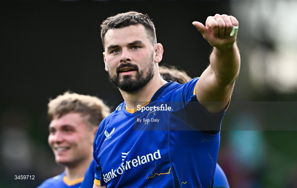 16 May 2026; Max Deegan of Leinster after the United Rugby Championship match between Leinster and Ospreys at the Aviva Stadium in Dublin. Photo by Seb Daly/Sportsfile
