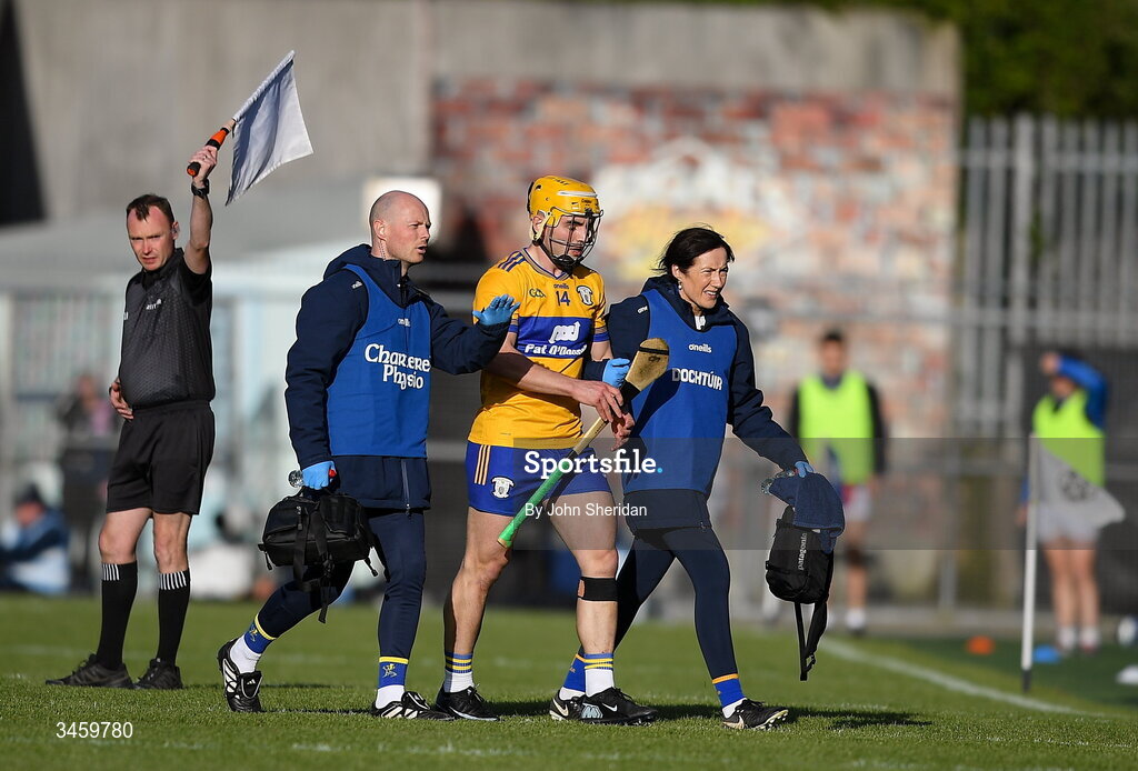 16 May 2026; Mark Rodgers of Clare leaves the field due to an injury during the Munster GAA Senior Hurling Championship Round 4 match between Tipperary and Clare at FBD Semple Stadium in Thurles, Tipperary. Photo by John Sheridan/Sportsfile