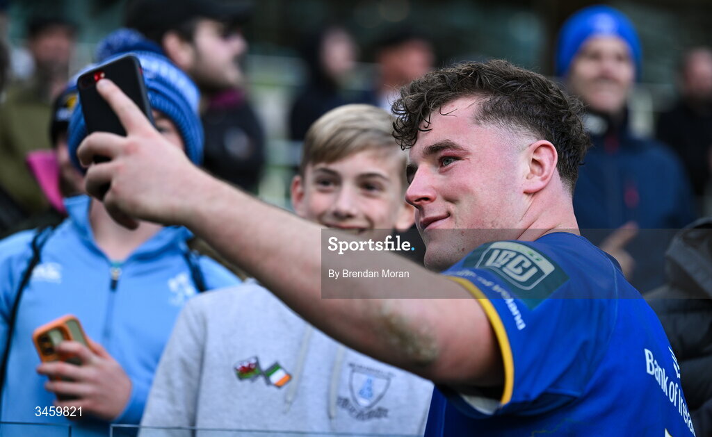 16 May 2026; Gus McCarthy of Leinster poses for a selfie after the United Rugby Championship match between Leinster and Ospreys at the Aviva Stadium in Dublin. Photo by Brendan Moran/Sportsfile