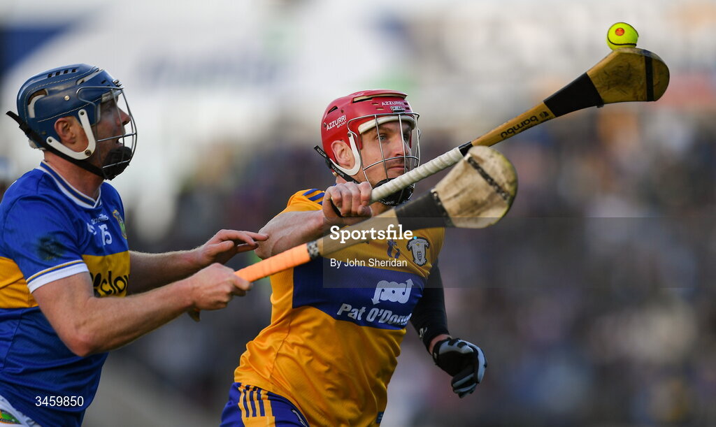 16 May 2026; John Conlon of Clare in action against Jason Forde of Tipperary during the Munster GAA Senior Hurling Championship Round 4 match between Tipperary and Clare at FBD Semple Stadium in Thurles, Tipperary. Photo by John Sheridan/Sportsfile