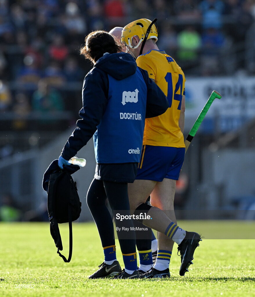 16 May 2026; Mark Rodgers of Clare leaves the field, in the 25th minute, during the Munster GAA Senior Hurling Championship Round 4 match between Tipperary and Clare at FBD Semple Stadium in Thurles, Tipperary. Photo by Ray McManus/Sportsfile