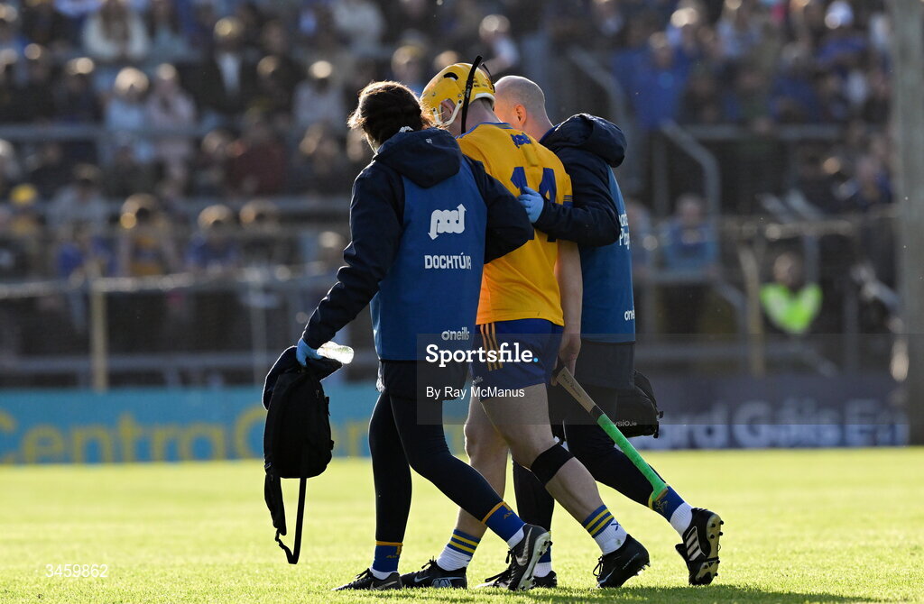 16 May 2026; Mark Rodgers of Clare leaves the field, in the 25th minute, during the Munster GAA Senior Hurling Championship Round 4 match between Tipperary and Clare at FBD Semple Stadium in Thurles, Tipperary. Photo by Ray McManus/Sportsfile