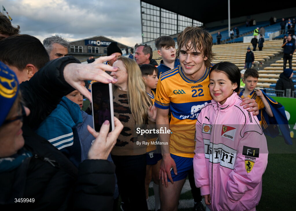 16 May 2026; Man of the match Diarmuid Stritch of Clare with supporters after the Munster GAA Senior Hurling Championship Round 4 match between Tipperary and Clare at FBD Semple Stadium in Thurles, Tipperary. Photo by Ray McManus/Sportsfile