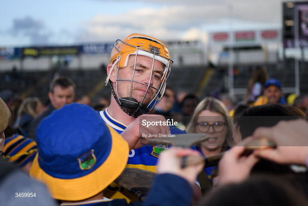 16 May 2026; Ronan Maher of Tipperary signs autographs after the Munster GAA Senior Hurling Championship Round 4 match between Tipperary and Clare at FBD Semple Stadium in Thurles, Tipperary. Photo by John Sheridan/Sportsfile