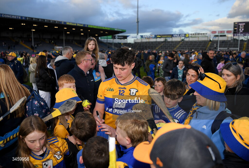 16 May 2026; Sean Rynne of Clare signs autographs after the Munster GAA Senior Hurling Championship Round 4 match between Tipperary and Clare at FBD Semple Stadium in Thurles, Tipperary. Photo by John Sheridan/Sportsfile
